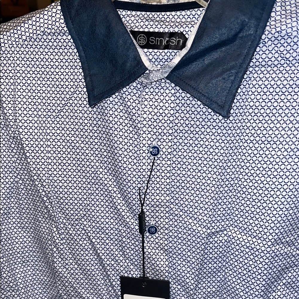 Men's Blue Patterned Shirt